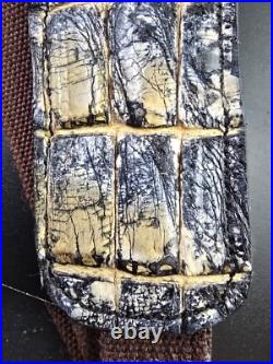 Alligator skin Rifle Sling CUSTOM handcrafted padded Genuine with CLOACA gluteus