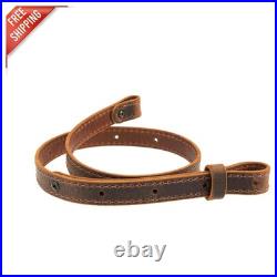 Amish Handmade Buffalo Leather Rifle Sling Elegant Crazy Horse/Brown, 1 Width
