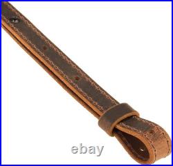 Amish Handmade Buffalo Leather Rifle Sling Elegant Crazy Horse/Brown, 1 Width