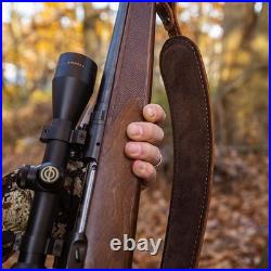 Amish Handmade Leather Padded Rifle Gun Sling Crazy Horse Brown Stitched