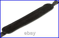 Amish-Made Leather Rifle Sling with Padded Support, Brown & Black Accent Stitch