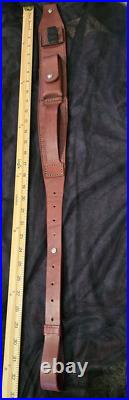 Amish made in Maine Leather Rifle Sling with Handle and Extra Storage