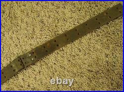 Antique Lot of 2 Leather Rifle Straps Slings Adjustable Military Collectibles