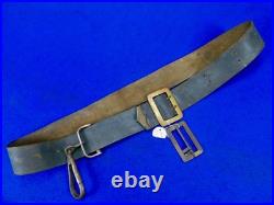 Antique US Civil War Carbine Rifle Leather Sling with Hook