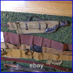Antique Vintage Leather Rifle Slings, Mixed Lot of Belts/Sling Gun Bags +more