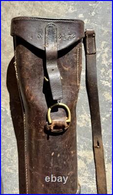 Antique WW1 26 Leather Rifle Scabbard Boot Carrier Gun Carrying Case World War