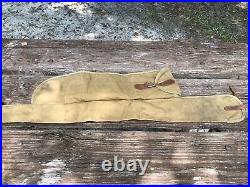 Antique WW1 Leather & Canvas Rifle Case and Sling Strap Vintage Gun Accessory