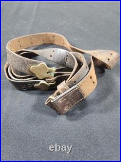 Authentic M1907 Pattern World War I Brown Leather Rifle Sling Unmarked