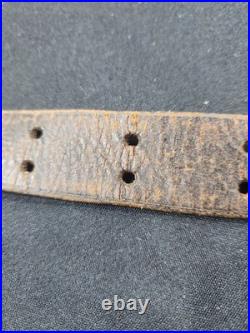 Authentic M1907 Pattern World War I Brown Leather Rifle Sling Unmarked