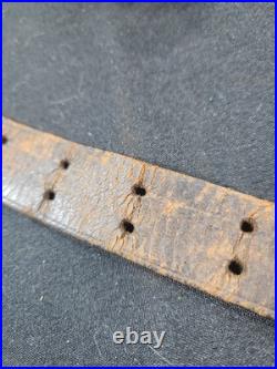 Authentic M1907 Pattern World War I Brown Leather Rifle Sling Unmarked