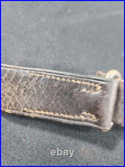 Authentic M1907 Pattern World War I Brown Leather Rifle Sling Unmarked