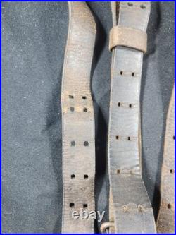 Authentic M1907 Pattern World War I Brown Leather Rifle Sling Unmarked