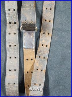 Authentic M1907 Pattern World War I Brown Leather Rifle Sling Unmarked