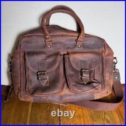 Authentic Vtg Heavy Leather NRA Expedition Gear Range Safari Bag 16x11x4 Unused