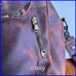 Authentic Vtg Heavy Leather NRA Expedition Gear Range Safari Bag 16x11x4 Unused