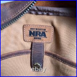 Authentic Vtg Heavy Leather NRA Expedition Gear Range Safari Bag 16x11x4 Unused