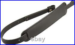 BF500 Adjustable Leather Rifle Sling Handmade in the USA with Accent Stitching