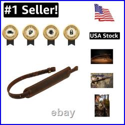 BF500 Amish Handmade Buffalo Leather Rifle Sling Adjustable & Comfortable