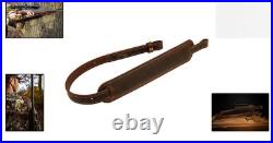 BF500 Amish Handmade Buffalo Leather Rifle Sling Adjustable & Comfortable