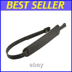 BF500 Buffalo Leather Gun Sling, Black/Brown Stitched