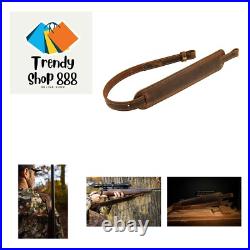 BF500 Buffalo Leather Padded Rifle Gun Sling, Crazy Horse/Brown Stitched, Bla