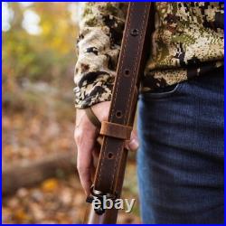 BF500 Buffalo Leather Padded Rifle Gun Sling, Crazy Horse/Brown Stitched, Bla