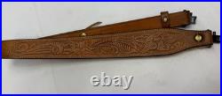 BIANCHI COBRA #70 TOOLED SHEEP BACKED LEATHER RIFLE SLING COBRA vintage