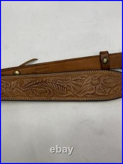 BIANCHI COBRA #70 TOOLED SHEEP BACKED LEATHER RIFLE SLING COBRA vintage