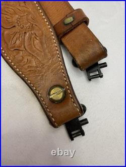 BIANCHI COBRA #70 TOOLED SHEEP BACKED LEATHER RIFLE SLING COBRA vintage
