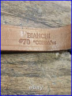 BIANCHI COBRA #70 TOOLED SHEEP BACKED LEATHER RIFLE SLING Vintage with SWIVELS