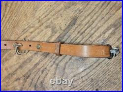 BIANCHI COBRA #70 TOOLED SHEEP BACKED LEATHER RIFLE SLING Vintage with SWIVELS