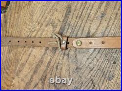 BIANCHI COBRA #70 TOOLED SHEEP BACKED LEATHER RIFLE SLING Vintage with SWIVELS