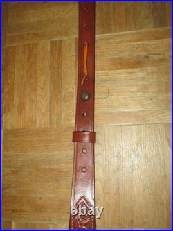 BIANCHI COBRA TOOLED SHEEP BACKED LEATHER RIFLE SLING WithSWIVELS Vintage