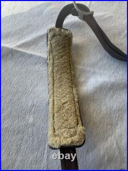 BIANCHI WHITE STITCHED SHEEP SHEARLING BACKED LEATHER RIFLE SLING Vintage