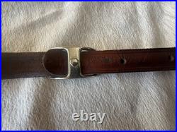 BIANCHI WHITE STITCHED SHEEP SHEARLING BACKED LEATHER RIFLE SLING Vintage