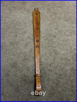 BROWNING Custom Leather Rifle Sling Hand Tooled And Made in the USA