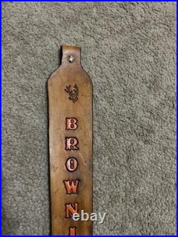 BROWNING Custom Leather Rifle Sling Hand Tooled And Made in the USA