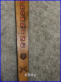 BROWNING Custom Leather Rifle Sling Hand Tooled And Made in the USA