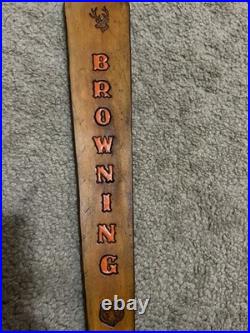 BROWNING Custom Leather Rifle Sling Hand Tooled And Made in the USA