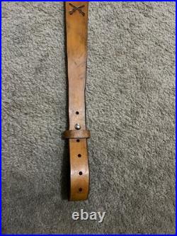 BROWNING Custom Leather Rifle Sling Hand Tooled And Made in the USA