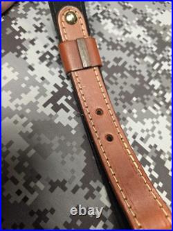BROWNING TOOLED WEAVE STITCHED SUEDE BACKED LEATHER RIFLE SLING With SWIVELS