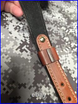 BROWNING TOOLED WEAVE STITCHED SUEDE BACKED LEATHER RIFLE SLING With SWIVELS
