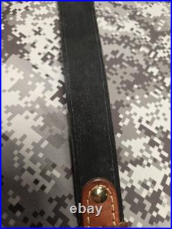 BROWNING TOOLED WEAVE STITCHED SUEDE BACKED LEATHER RIFLE SLING With SWIVELS