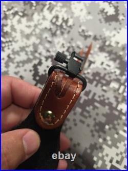 BROWNING TOOLED WEAVE STITCHED SUEDE BACKED LEATHER RIFLE SLING With SWIVELS