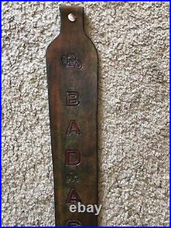 Bad Ass Regular Custom Leather Rifle Sling Hand Tooled And Made in the USA