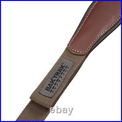 BakTrak Brown Leather Gun Sling with Grip Panel and Quick Adjusting Swivels