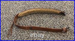 Bianchi #70 Cobra Rifle & Shotgun Sling, Tooled Brown Leather & Fur Lined