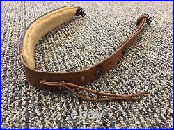 Bianchi #70 Cobra Rifle & Shotgun Sling, Tooled Brown Leather & Fur Lined