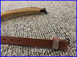 Bianchi #70 Cobra Rifle & Shotgun Sling, Tooled Brown Leather & Fur Lined