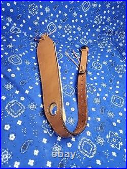 Bianchi #72 Cobra Grande White Stitched Sheep Backed Leather Thumb Rifle Sling